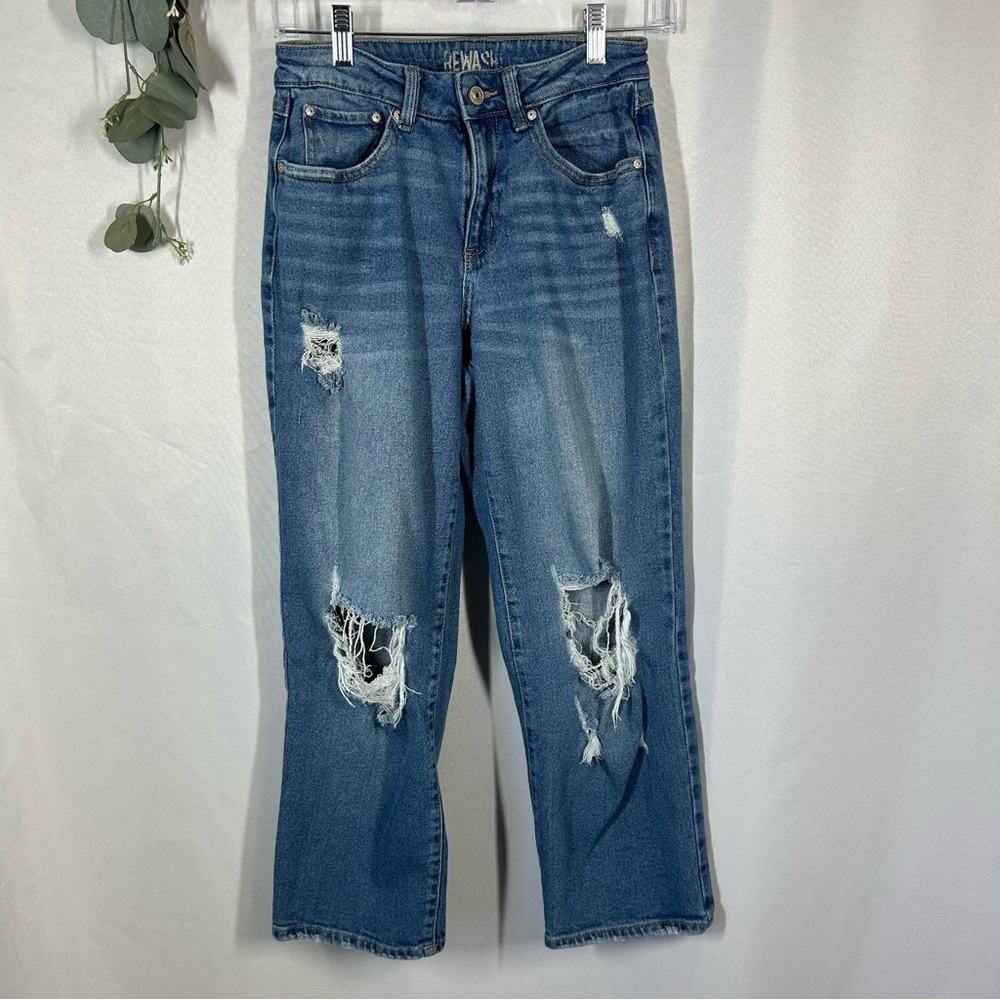 Rewash | High Rise Straight Leg Distressed Jeans Juniors Size 3/26